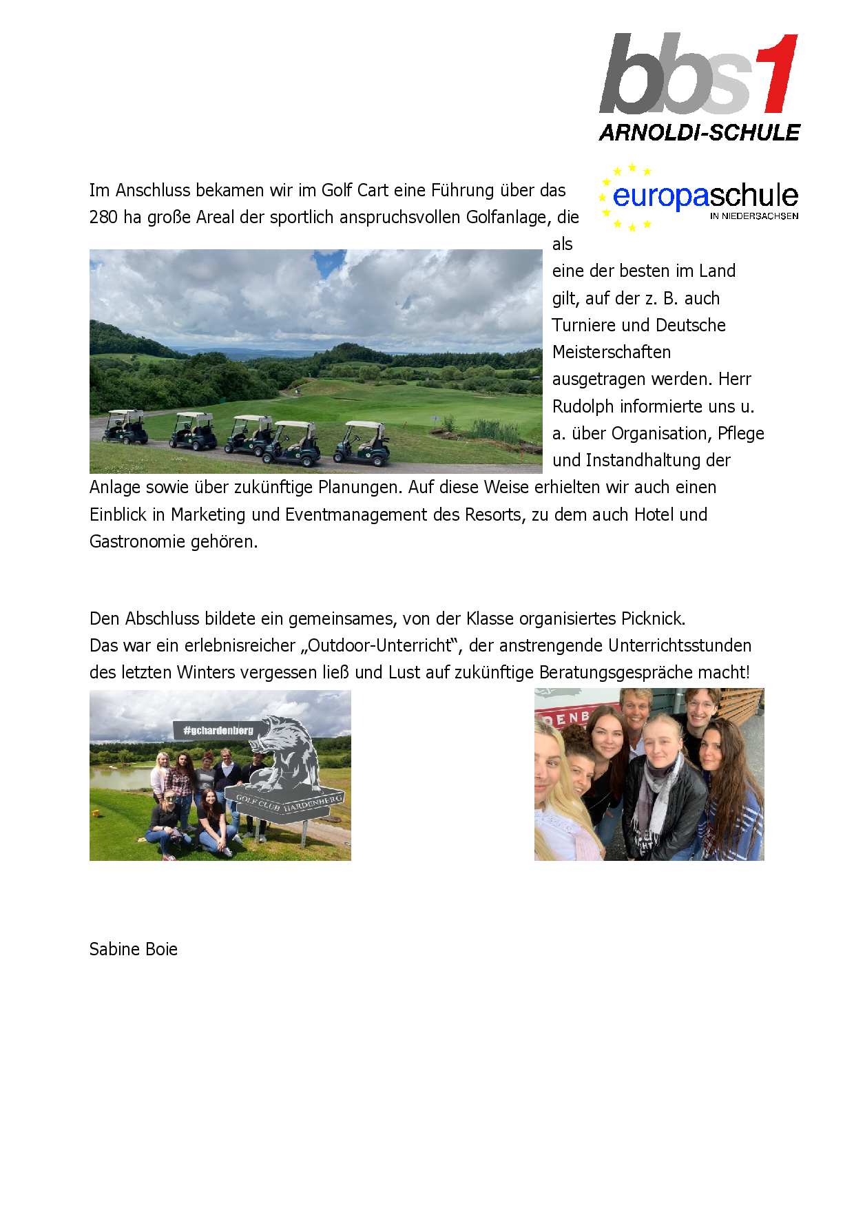 2021 07 14 Die Abschlussklasse TK 18 besichtigt das Golf Resort Hardenberg 002