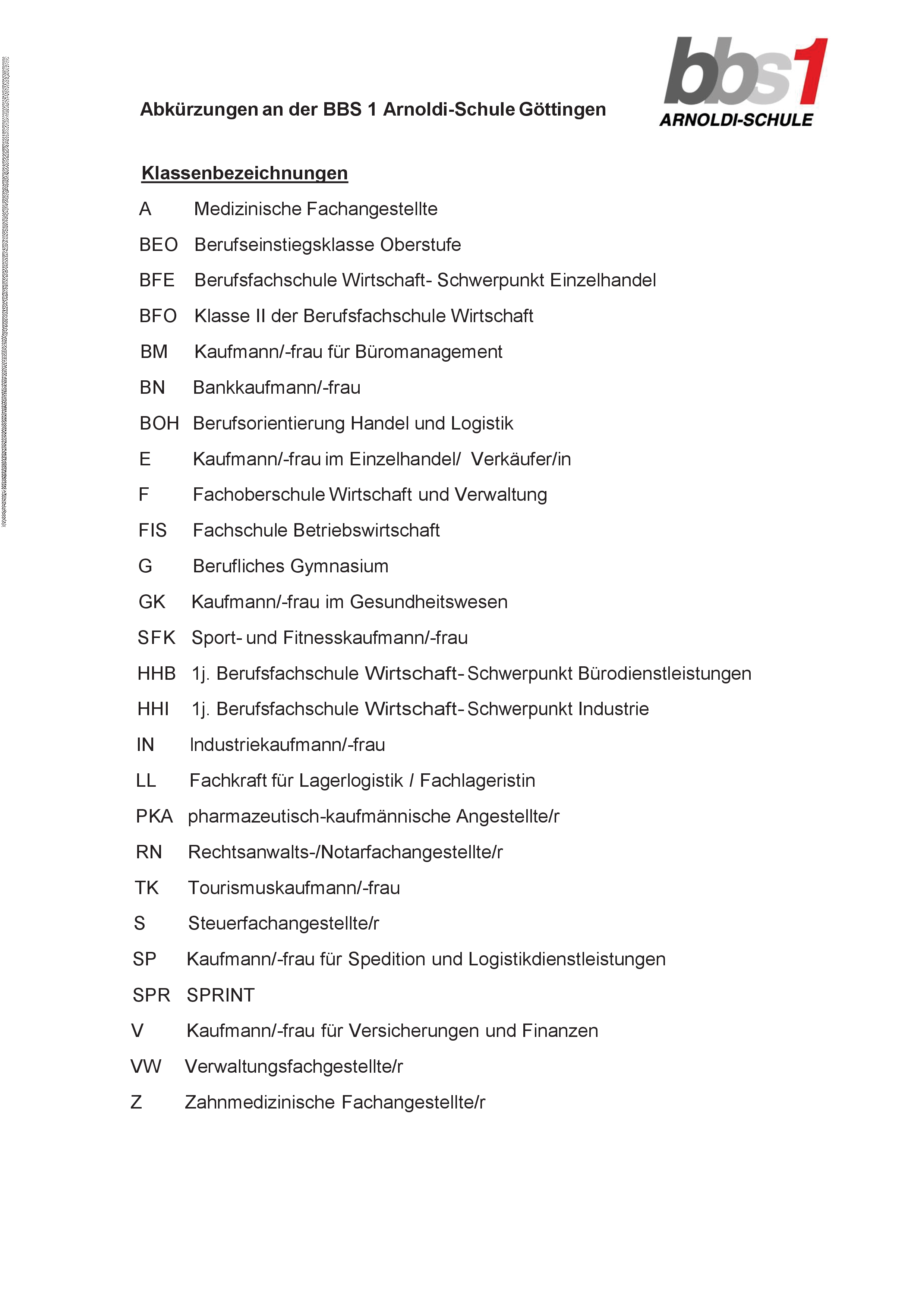 2023 05 22 Kürzel Klassenbezeichnungen