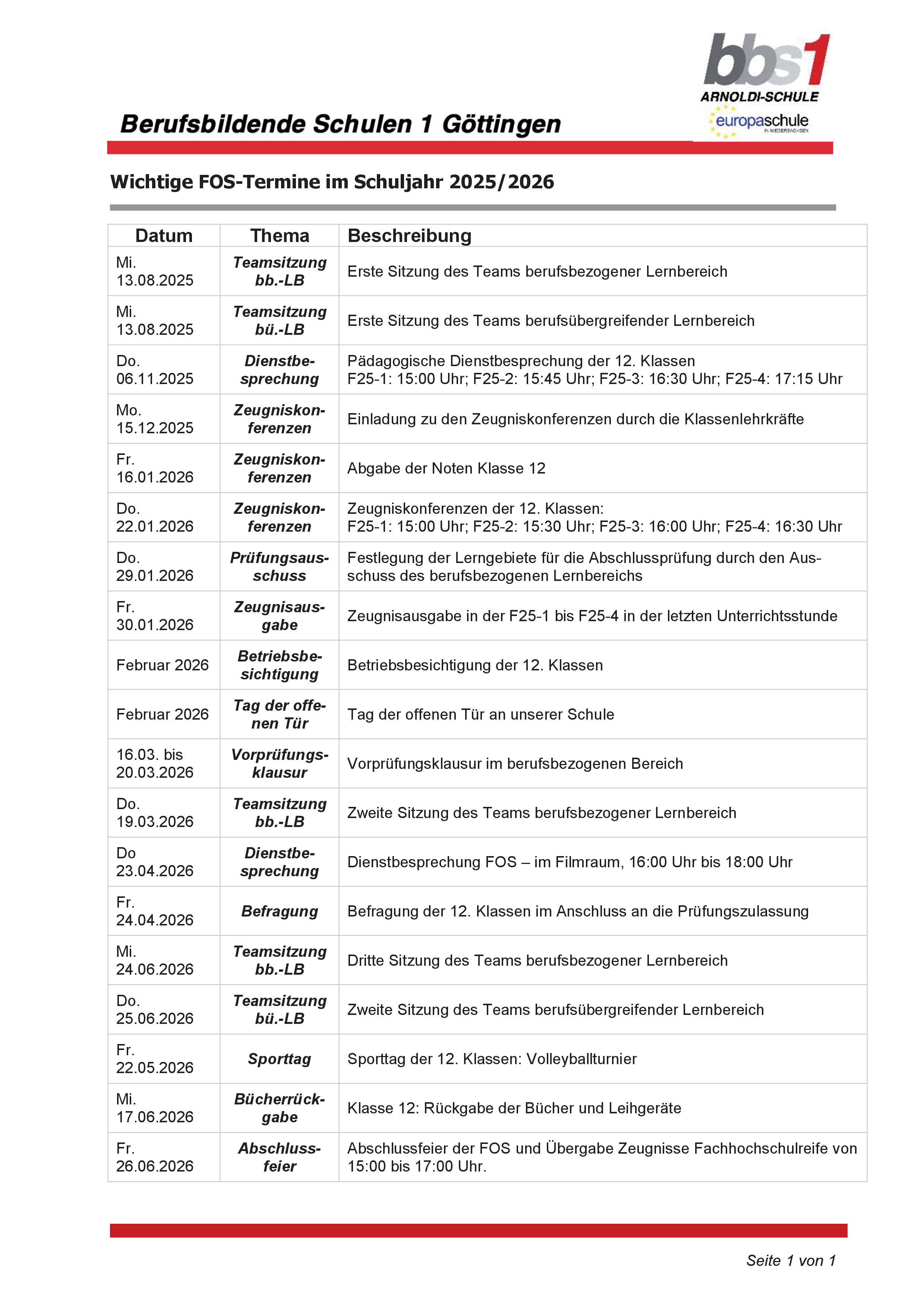 2025 07 02 Wichtige FOS Termin im Schuljahr 2025 2026