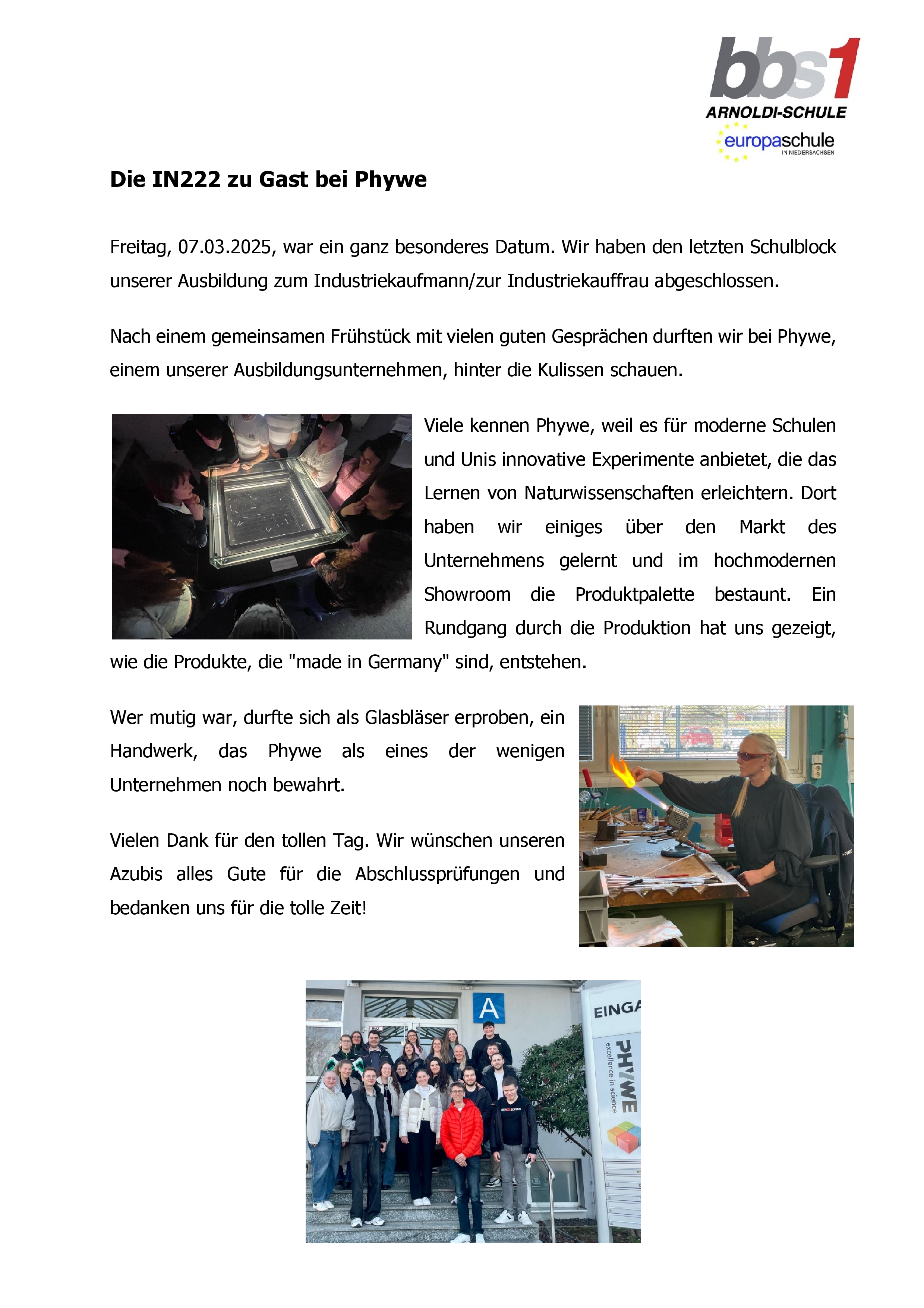 2025 03 15 Die IN222 zu Gast bei Phywe