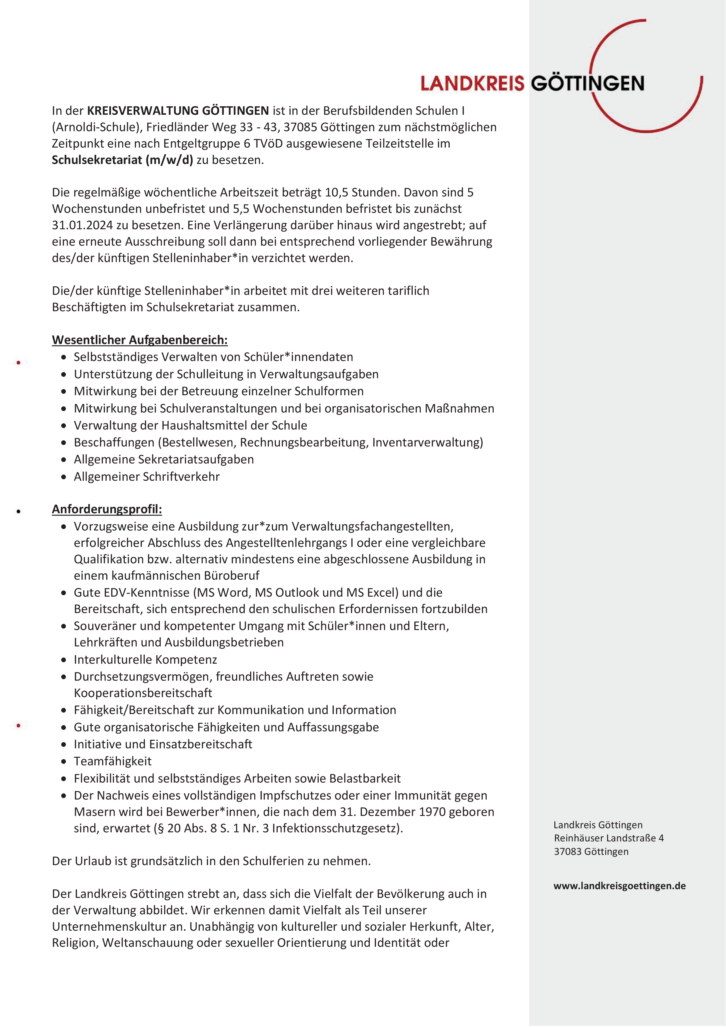 2023 05 05 2023 116 zeitgleich FB 40 EG 6 Schulsekretariat BBS I GÖ Göttingen 001